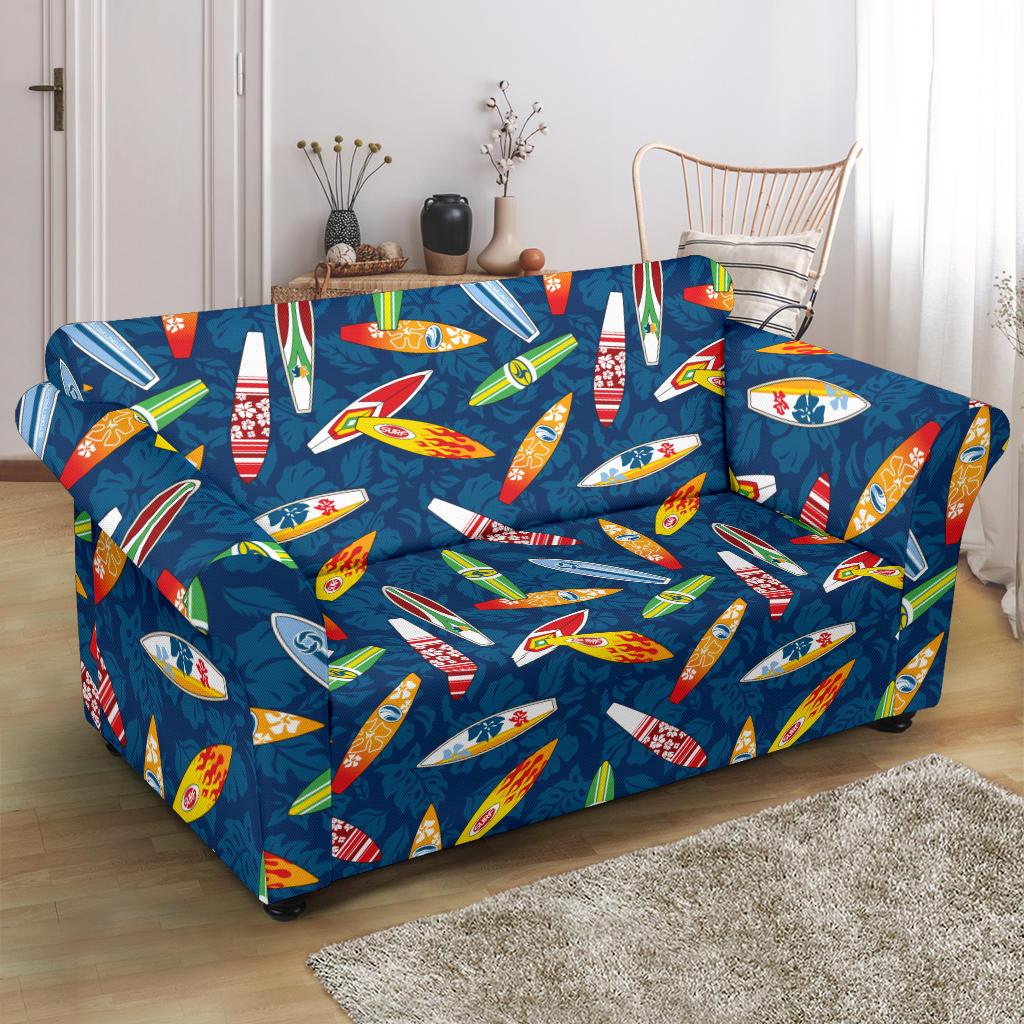 Surfboard Pattern Print Loveseat Slipcover-JTAMIGO.COM