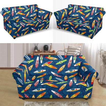 Surfboard Pattern Print Loveseat Slipcover-JTAMIGO.COM