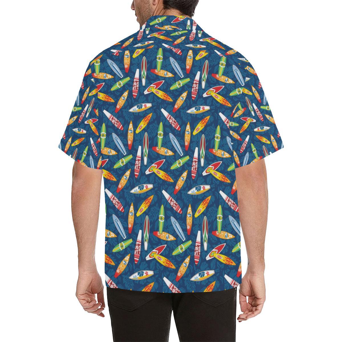Surfboard Pattern Print Men Aloha Hawaiian Shirt
