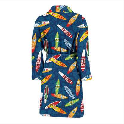Surfboard Pattern Print Men Bath Robe-JTAMIGO.COM