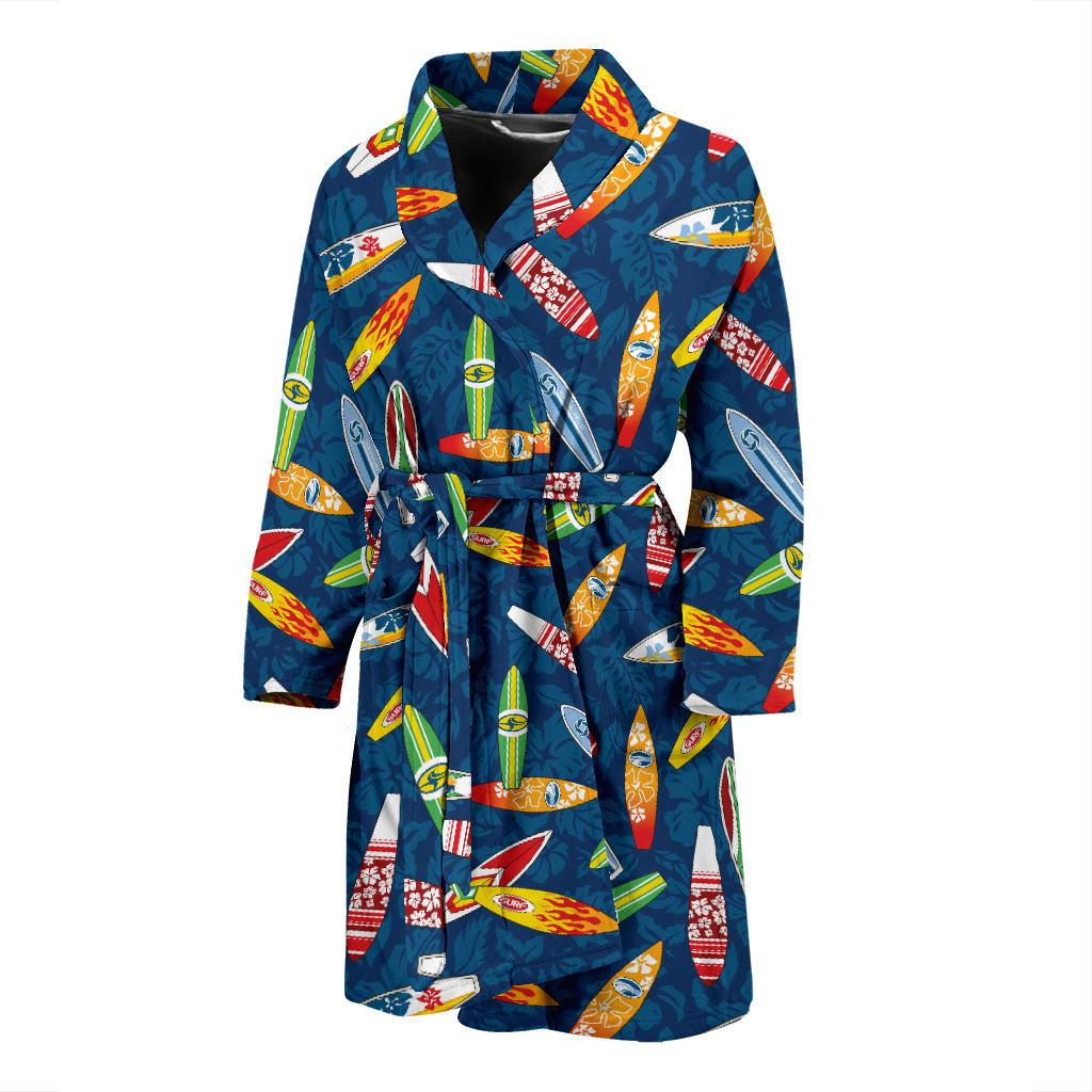 Surfboard Pattern Print Men Bath Robe-JTAMIGO.COM