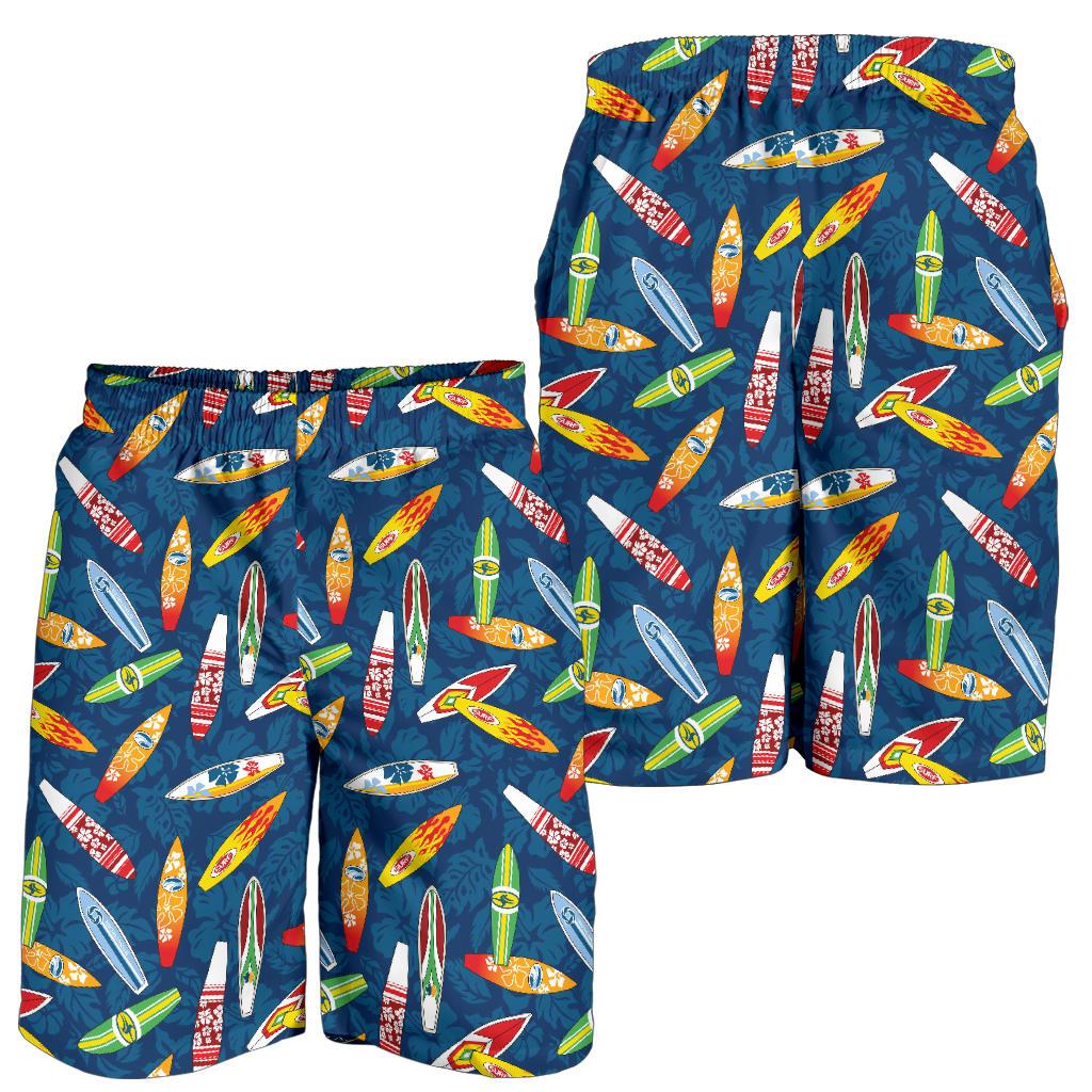 Surfboard Pattern Print Mens Shorts-JTAMIGO.COM
