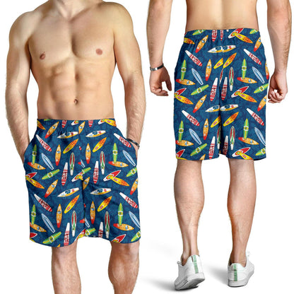 Surfboard Pattern Print Mens Shorts-JTAMIGO.COM