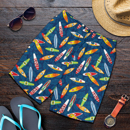 Surfboard Pattern Print Mens Shorts-JTAMIGO.COM