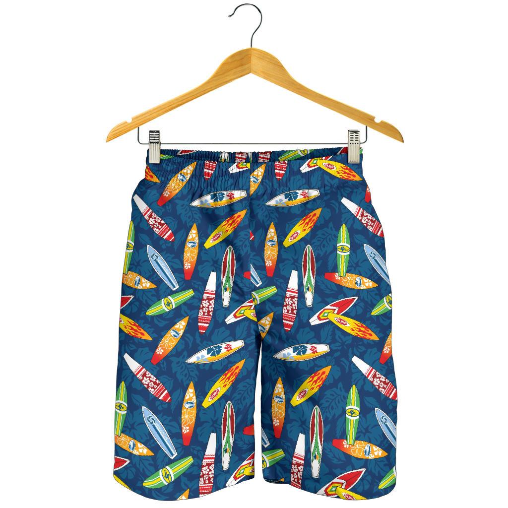 Surfboard Pattern Print Mens Shorts-JTAMIGO.COM