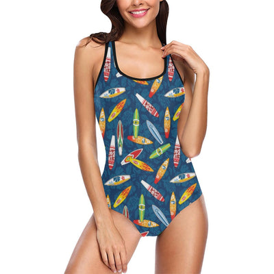 Surfboard Pattern Print One Piece Swimsuit-JTAMIGO.COM