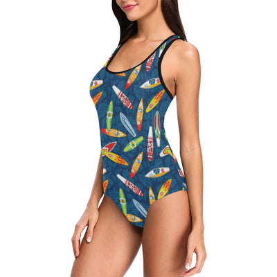 Surfboard Pattern Print One Piece Swimsuit-JTAMIGO.COM