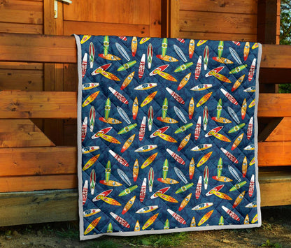 Surfboard Pattern Print Premium Quilt-JTAMIGO.COM