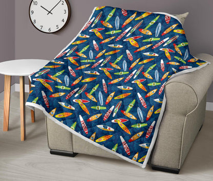 Surfboard Pattern Print Premium Quilt-JTAMIGO.COM