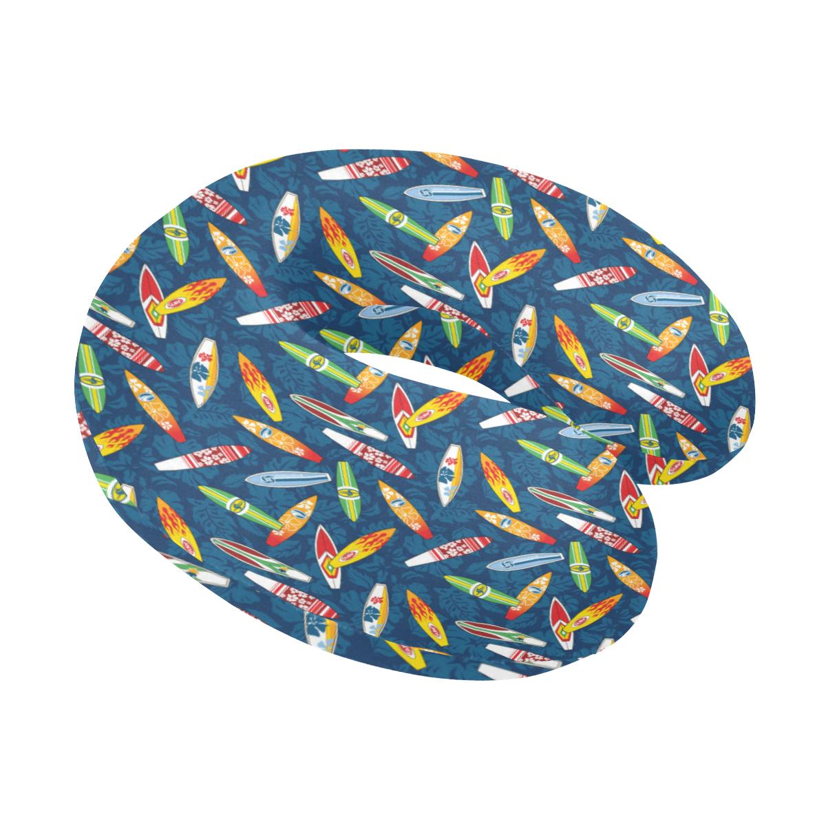 Surfboard Pattern Print U-Shaped Travel Neck Pillow-JTAMIGO.COM