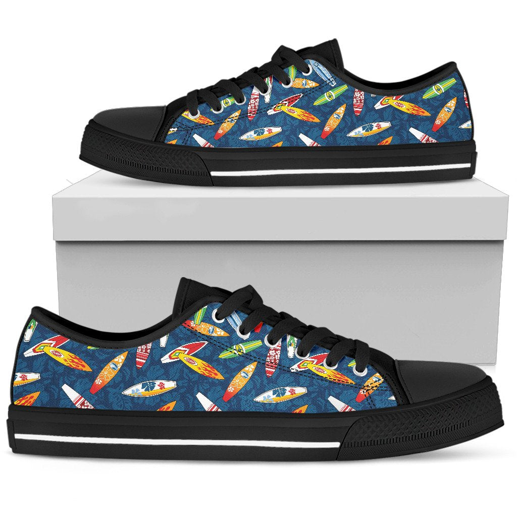 Surfboard Pattern Print Women Low Top Shoes-JTAMIGO.COM