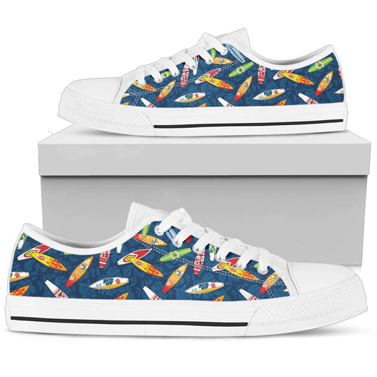Surfboard Pattern Print Women Low Top Shoes-JTAMIGO.COM
