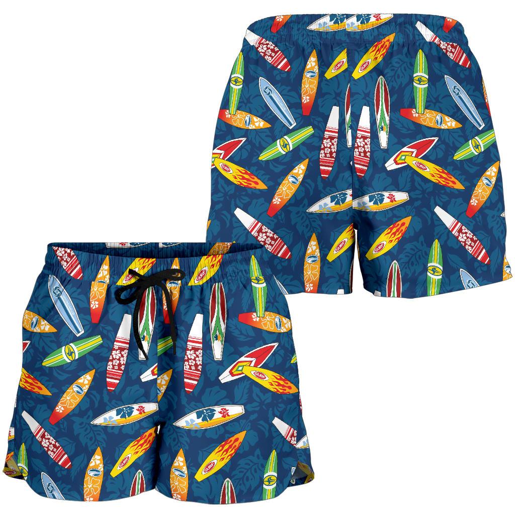 Surfboard Pattern Print Women Shorts-JTAMIGO.COM