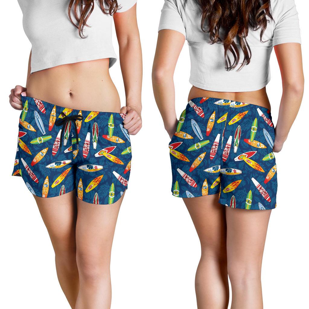 Surfboard Pattern Print Women Shorts-JTAMIGO.COM