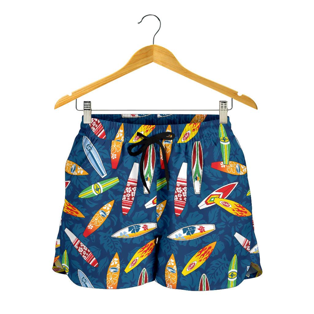 Surfboard Pattern Print Women Shorts-JTAMIGO.COM
