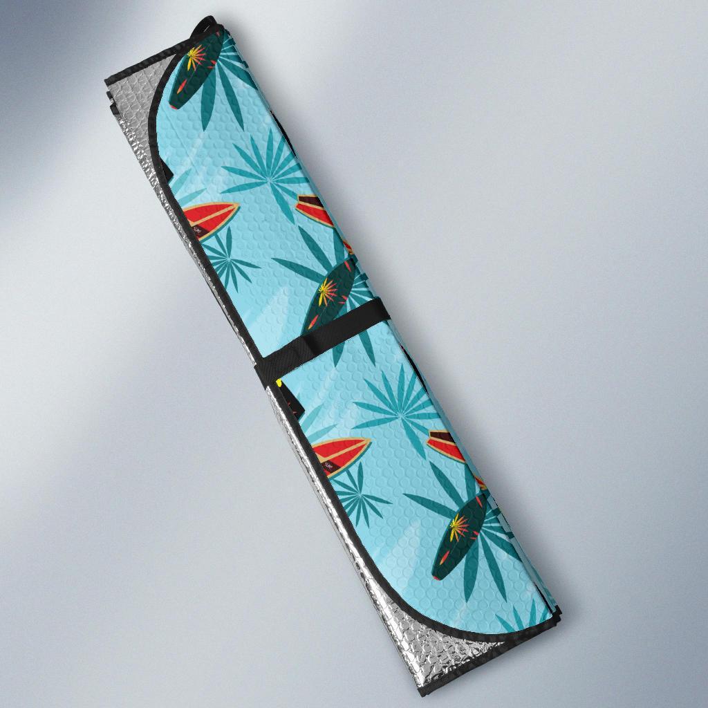 Surfboard Themed Pattern Car Sun Shade For Windshield