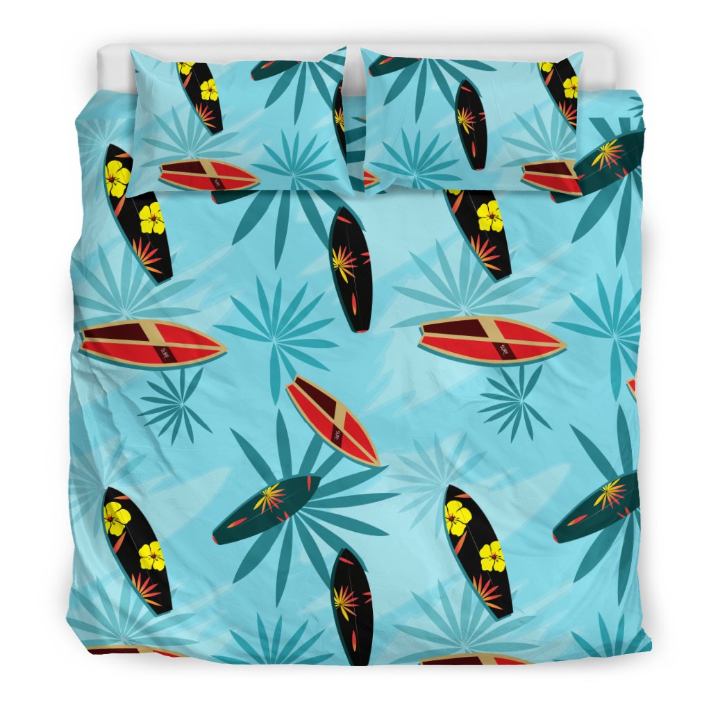 Surfboard Themed Pattern Duvet Cover Bedding Set