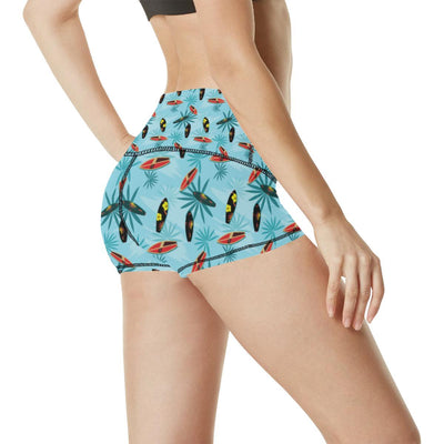 Surfboard Themed Pattern High Waisted Spandex Shorts-JTAMIGO.COM