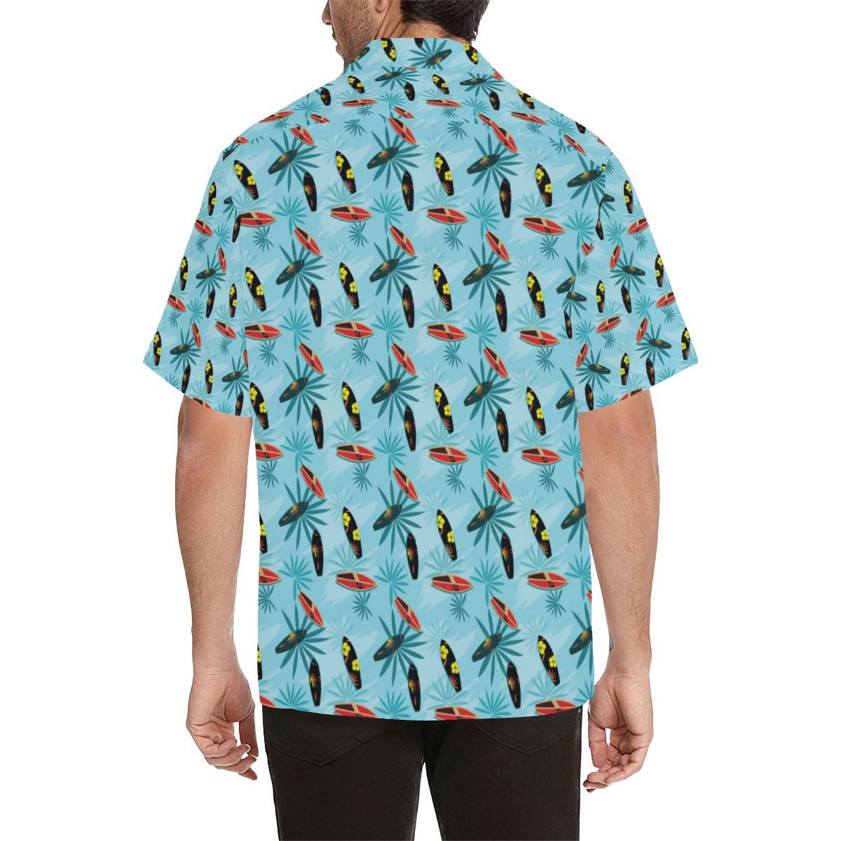 Surfboard Themed Pattern Men Aloha Hawaiian Shirt