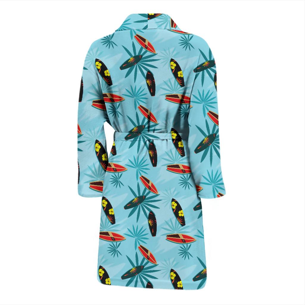 Surfboard Themed Pattern Men Bath Robe-JTAMIGO.COM