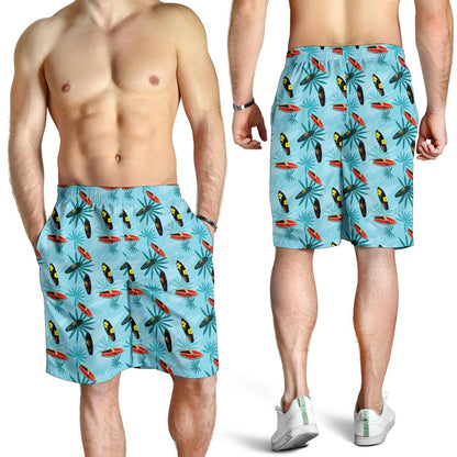 Surfboard Themed Pattern Mens Shorts-JTAMIGO.COM