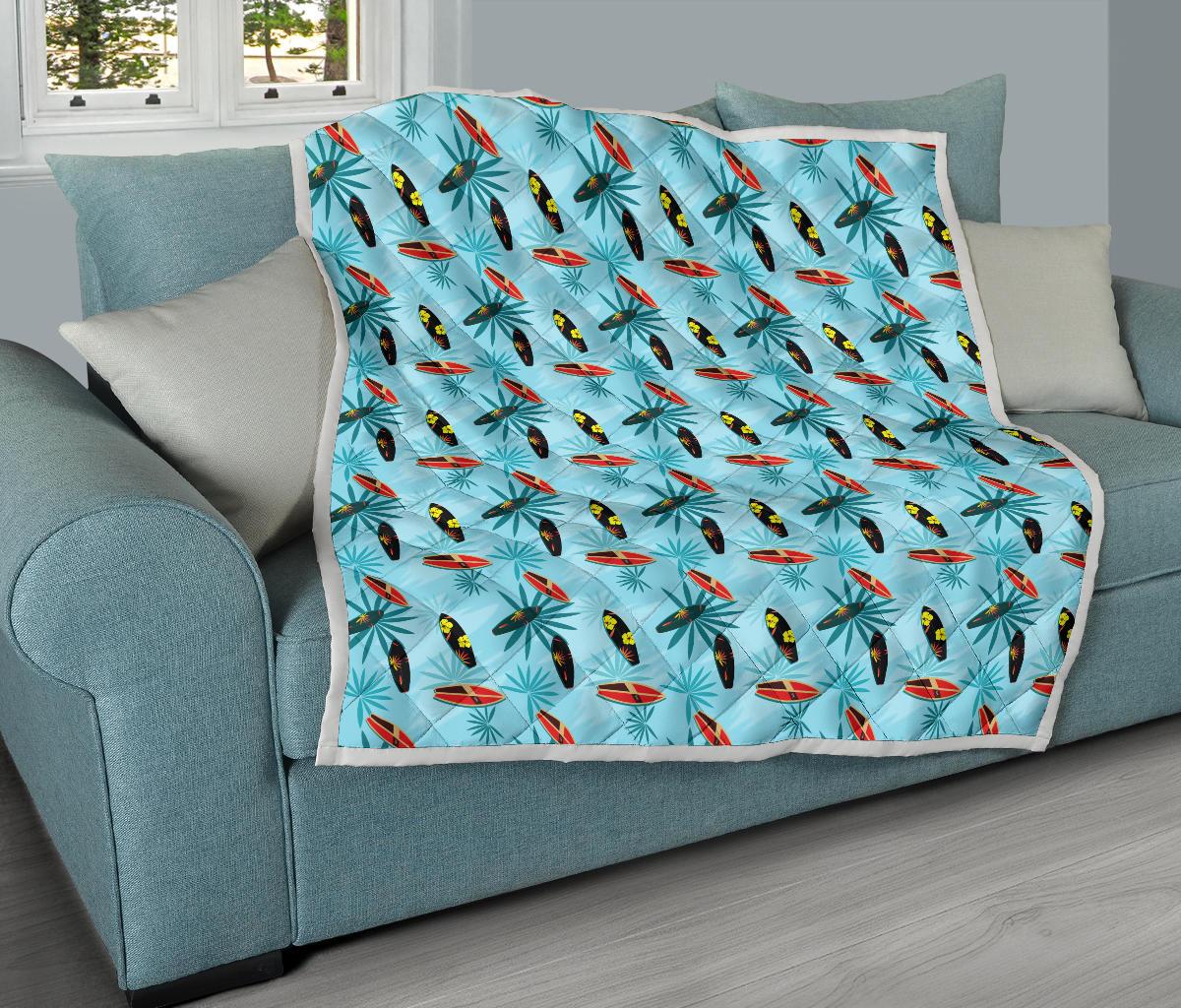 Surfboard Themed Pattern Premium Quilt-JTAMIGO.COM