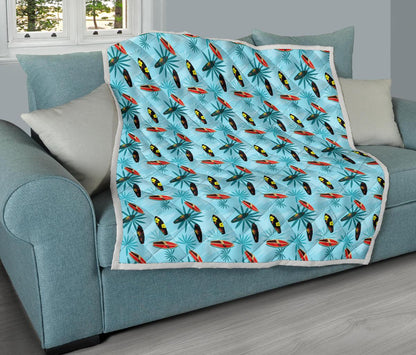 Surfboard Themed Pattern Premium Quilt-JTAMIGO.COM
