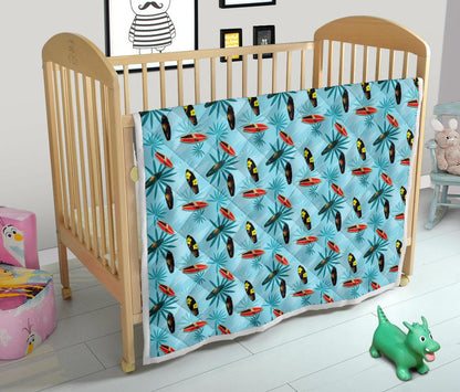 Surfboard Themed Pattern Premium Quilt-JTAMIGO.COM