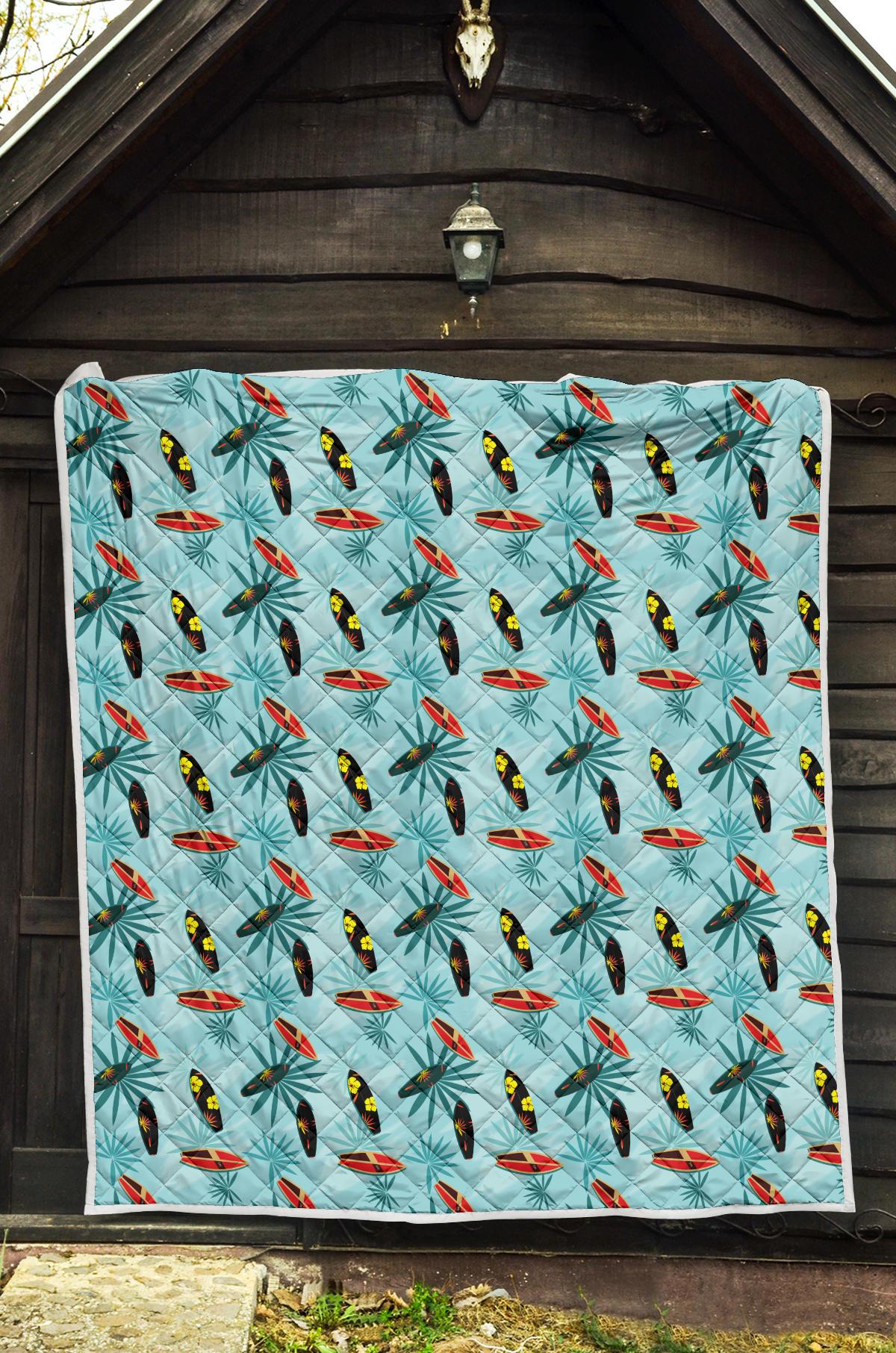 Surfboard Themed Pattern Premium Quilt-JTAMIGO.COM