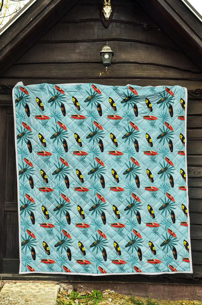 Surfboard Themed Pattern Premium Quilt-JTAMIGO.COM