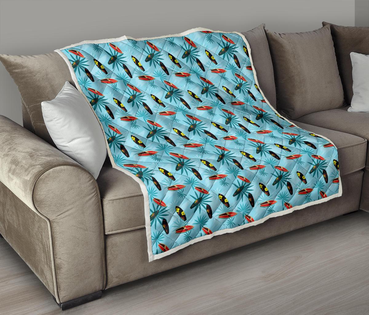 Surfboard Themed Pattern Premium Quilt-JTAMIGO.COM