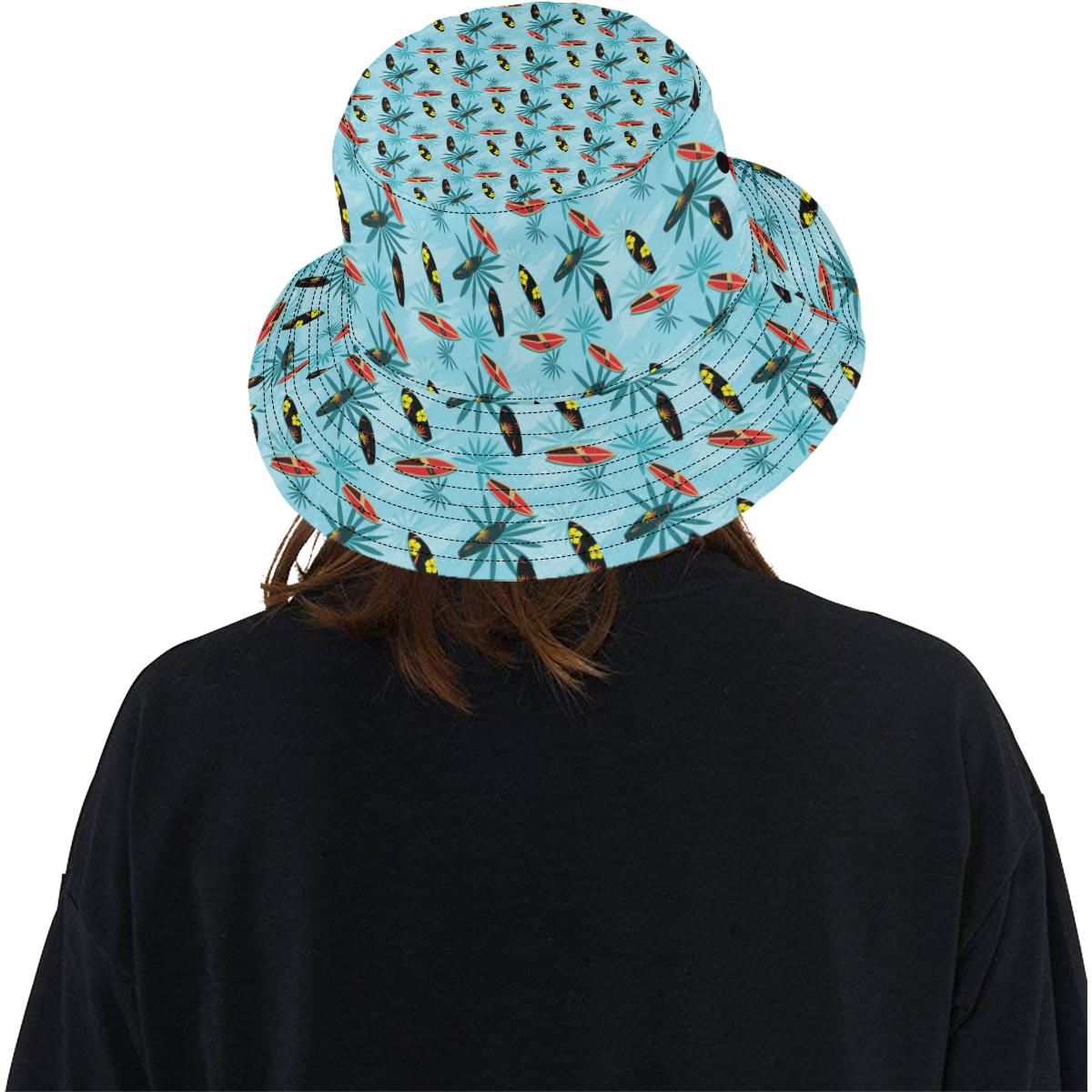 Surfboard Themed Pattern Unisex Bucket Hat