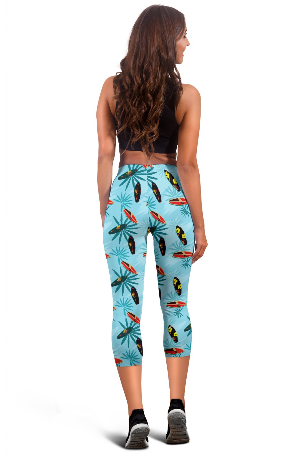 Surfboard Themed Pattern Women Capris