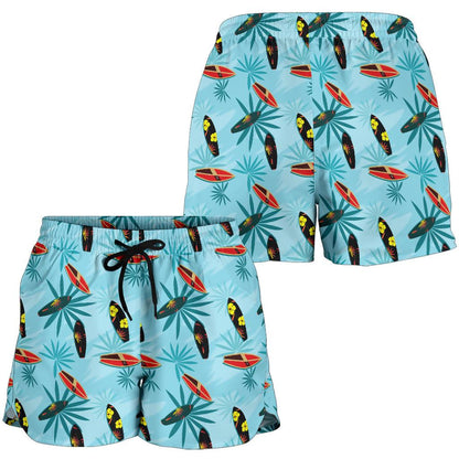 Surfboard Themed Pattern Women Shorts-JTAMIGO.COM