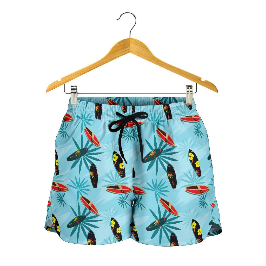Surfboard Themed Pattern Women Shorts-JTAMIGO.COM