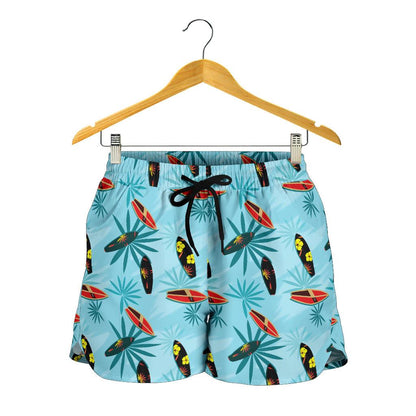 Surfboard Themed Pattern Women Shorts-JTAMIGO.COM