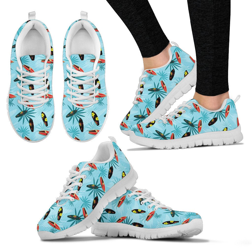 Surfboard Themed Pattern Women Sneakers Shoes