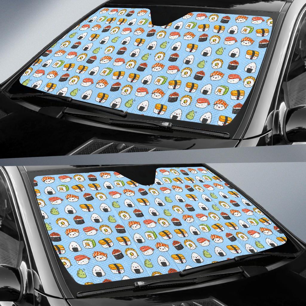 Sushi Cartoon Design Car Sun Shade For Windshield