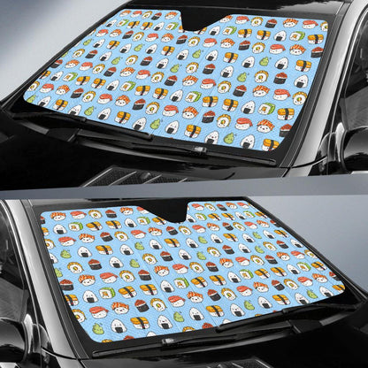 Sushi Cartoon Design Car Sun Shade For Windshield