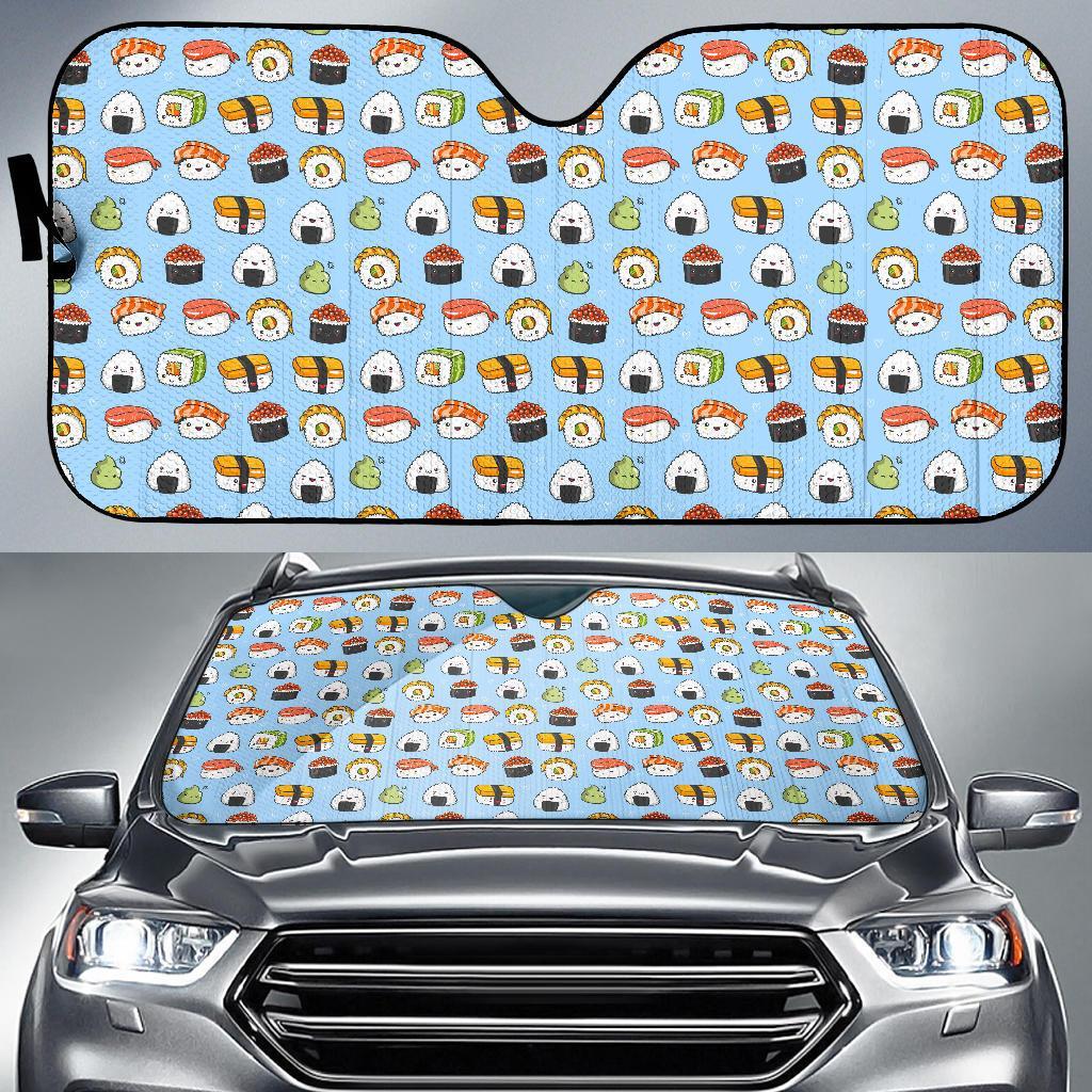Sushi Cartoon Design Car Sun Shade For Windshield