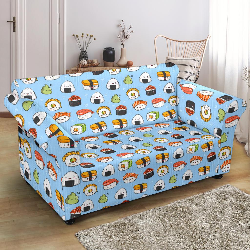Sushi Cartoon Design Loveseat Slipcover-JTAMIGO.COM