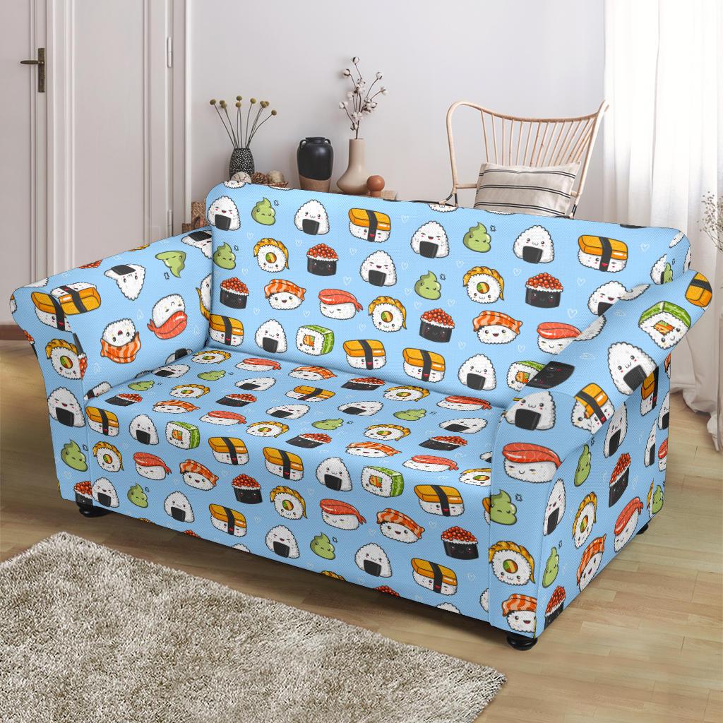 Sushi Cartoon Design Loveseat Slipcover-JTAMIGO.COM