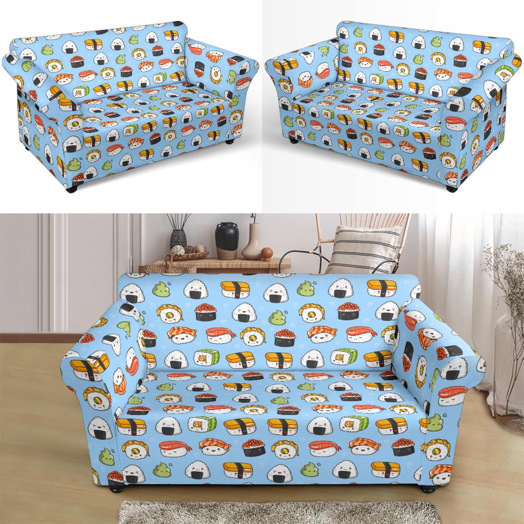 Sushi Cartoon Design Loveseat Slipcover-JTAMIGO.COM