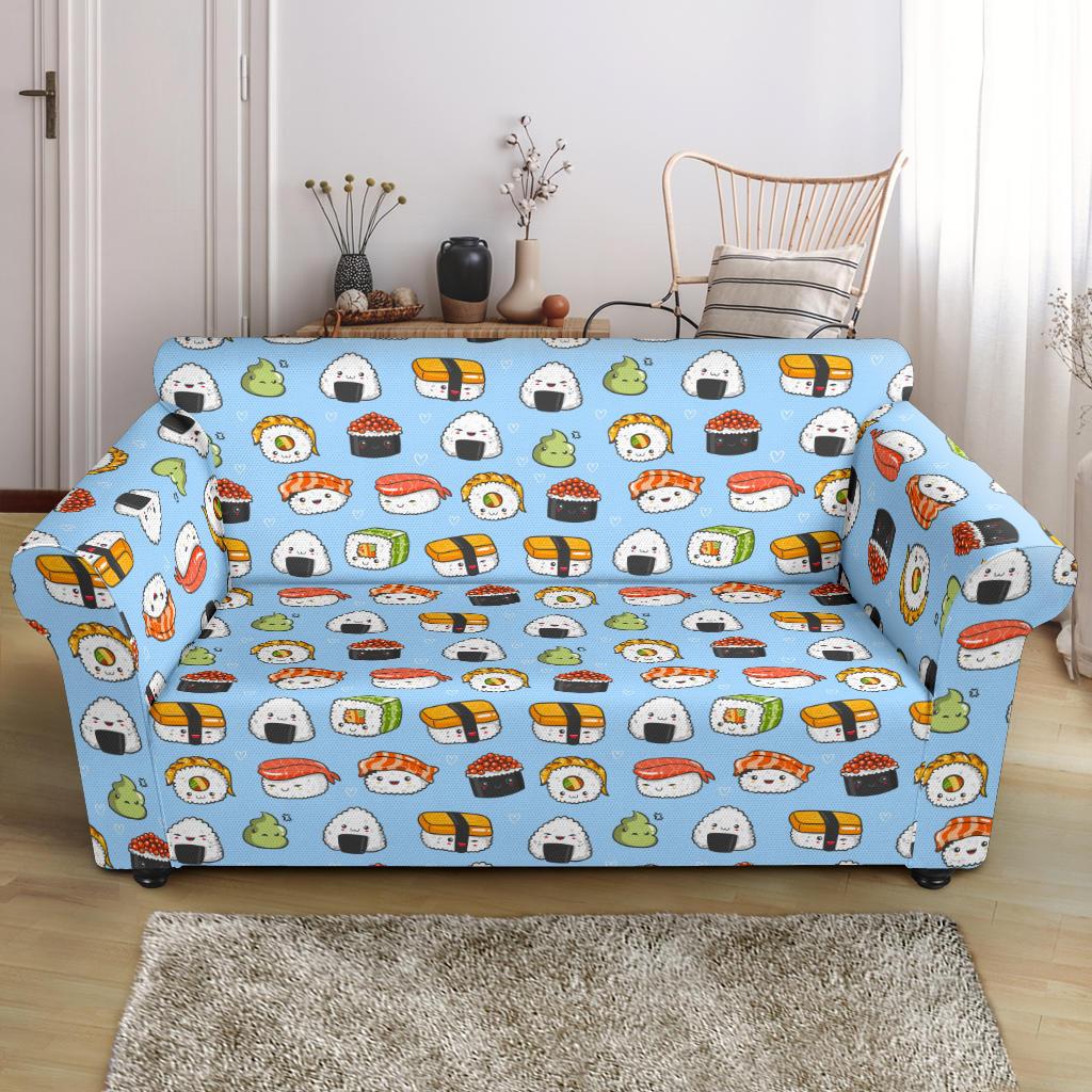 Sushi Cartoon Design Loveseat Slipcover-JTAMIGO.COM