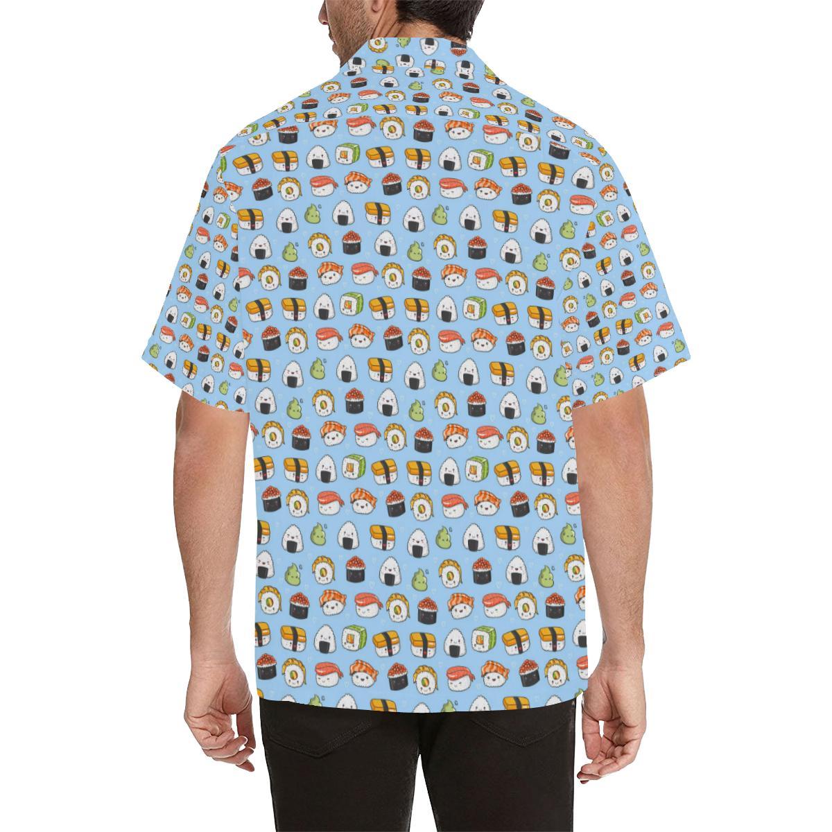 Sushi Cartoon Design Men Aloha Hawaiian Shirt
