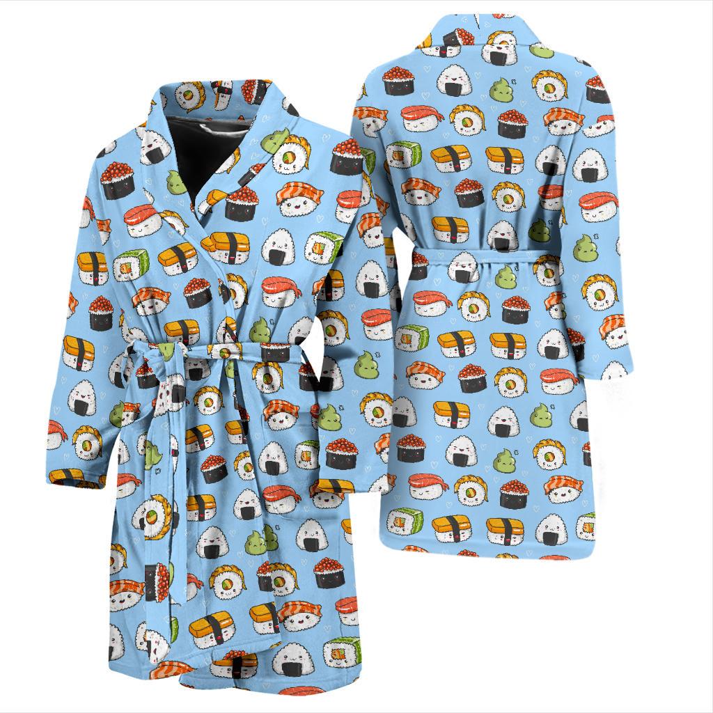 Sushi Cartoon Design Men Bath Robe-JTAMIGO.COM