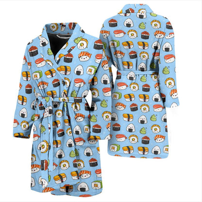 Sushi Cartoon Design Men Bath Robe-JTAMIGO.COM