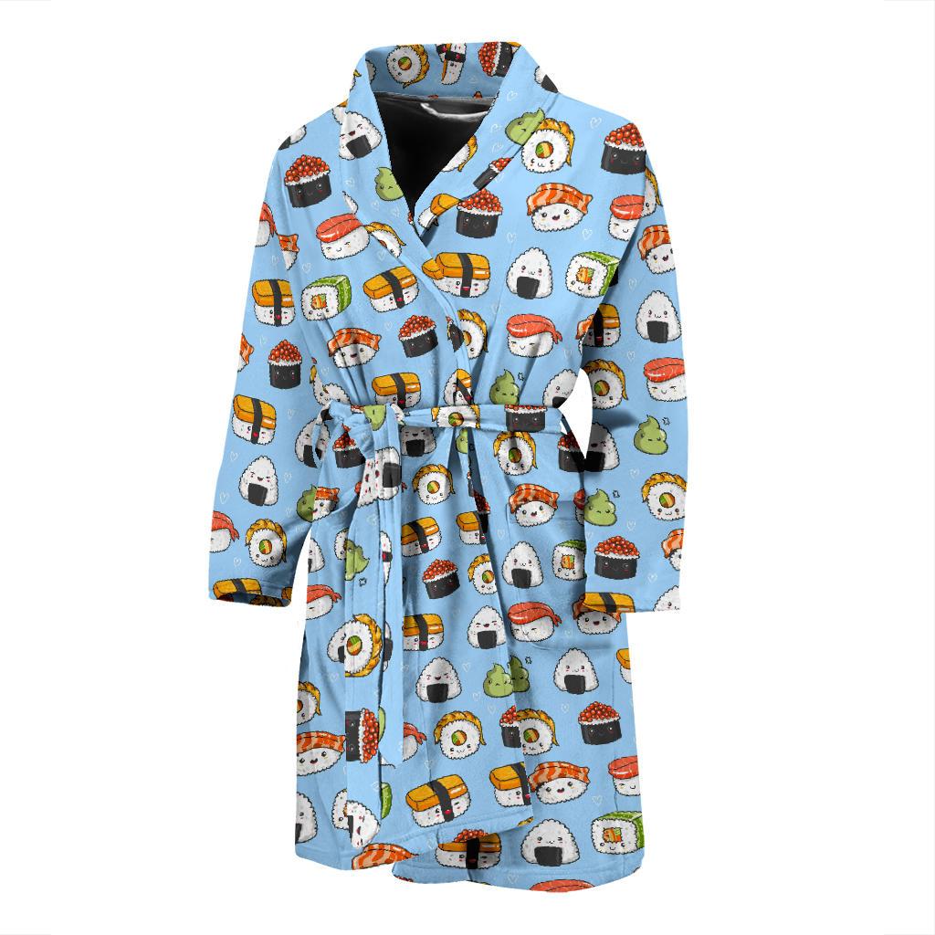 Sushi Cartoon Design Men Bath Robe-JTAMIGO.COM