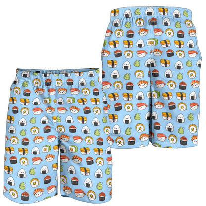 Sushi Cartoon Design Mens Shorts-JTAMIGO.COM