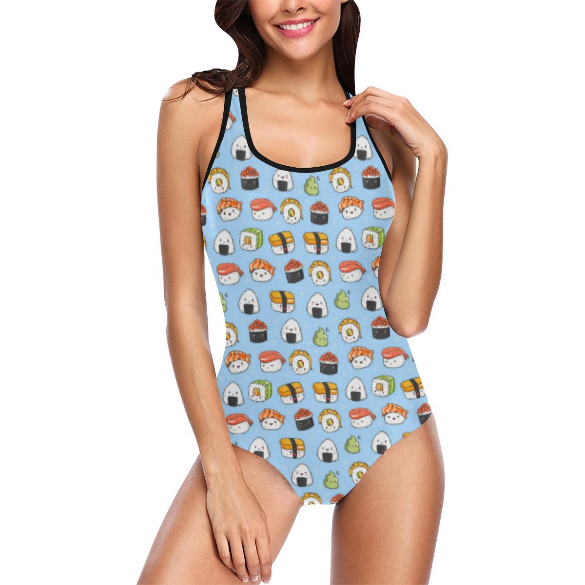 Sushi Cartoon Design One Piece Swimsuit-JTAMIGO.COM